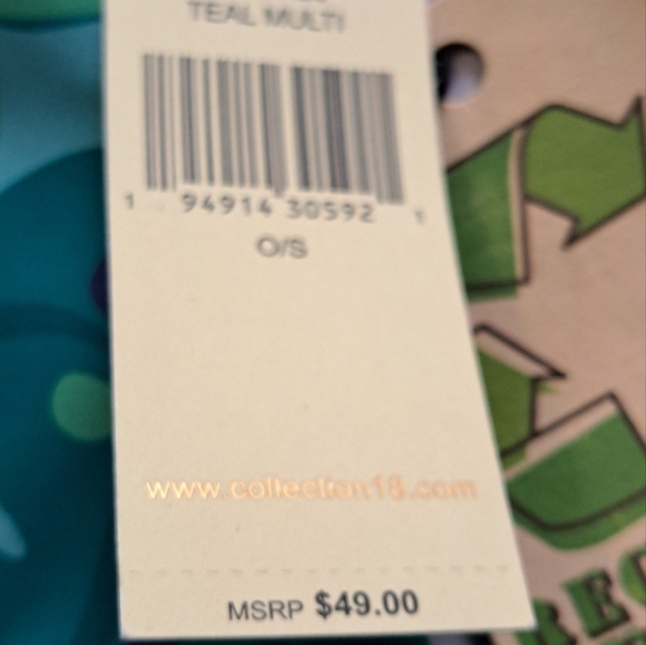 NWT Tropical Leaves Tote/Lunch Bag 12.5"×11" - Picture 8 of 8